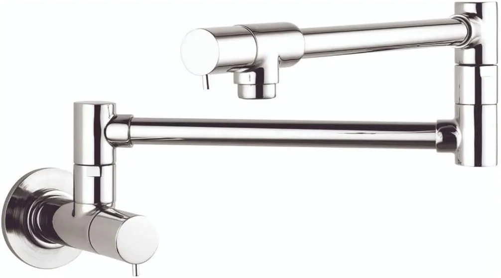 hansgrohe 04057000 Talis S 8-inch Tall 2-Handle Pot Filler with 360-Degree Swivel in Chrome
