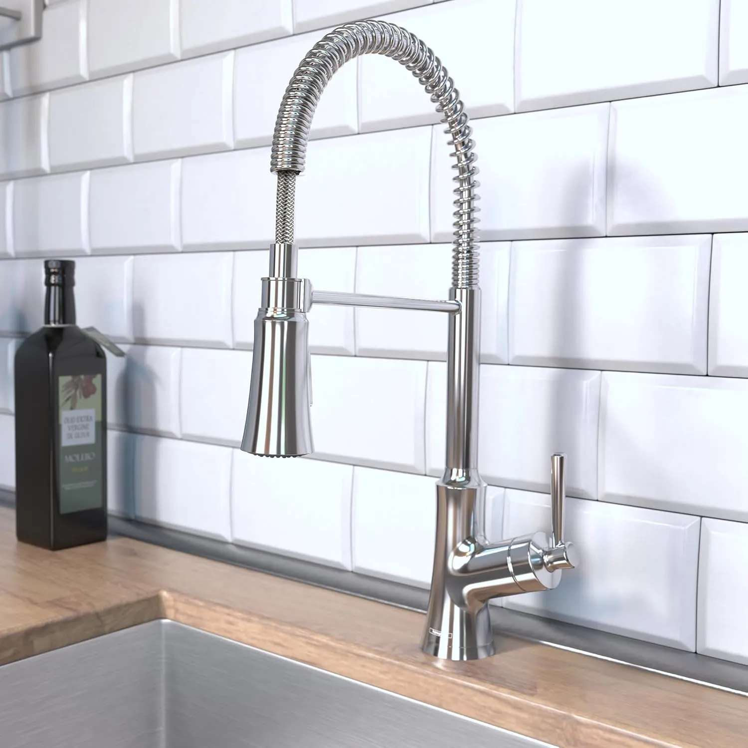 hansgrohe Joleena Chrome Commercial Kitchen Faucet, Kitchen Faucets with Pull Down Sprayer, Faucet for Kitchen Sink, Chrome 04792000 19.3-Inches Tall