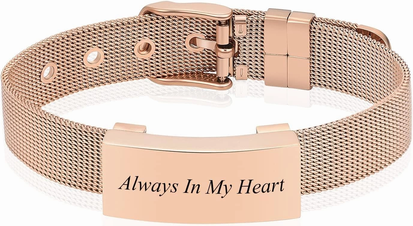 Hearbeingt Cremation Jewelry for Ashes Bracelet for Women Men Stainless Steel Square with Watch Band Cremation Urn Bracelet Memorial Keepsake Bangle Ash Holder