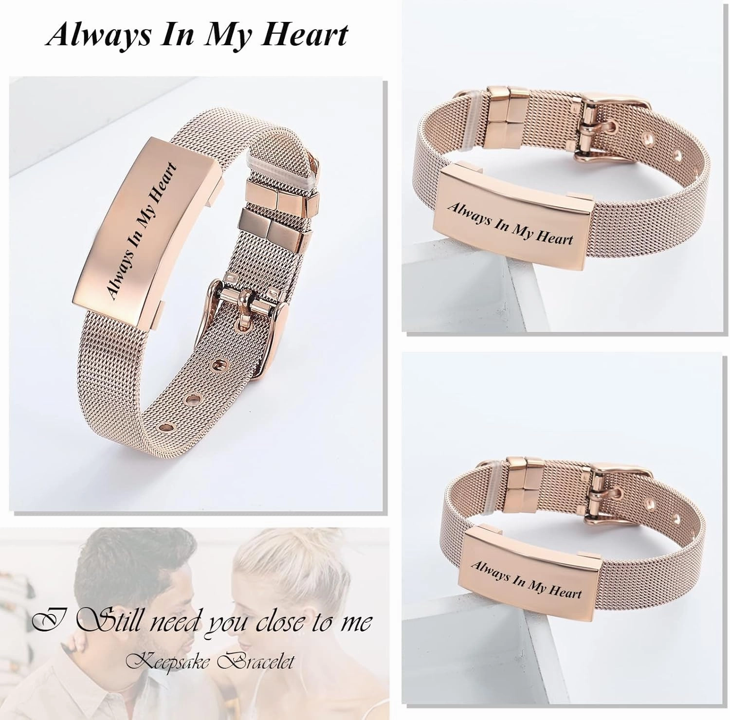 Hearbeingt Cremation Jewelry for Ashes Bracelet for Women Men Stainless Steel Square with Watch Band Cremation Urn Bracelet Memorial Keepsake Bangle Ash Holder