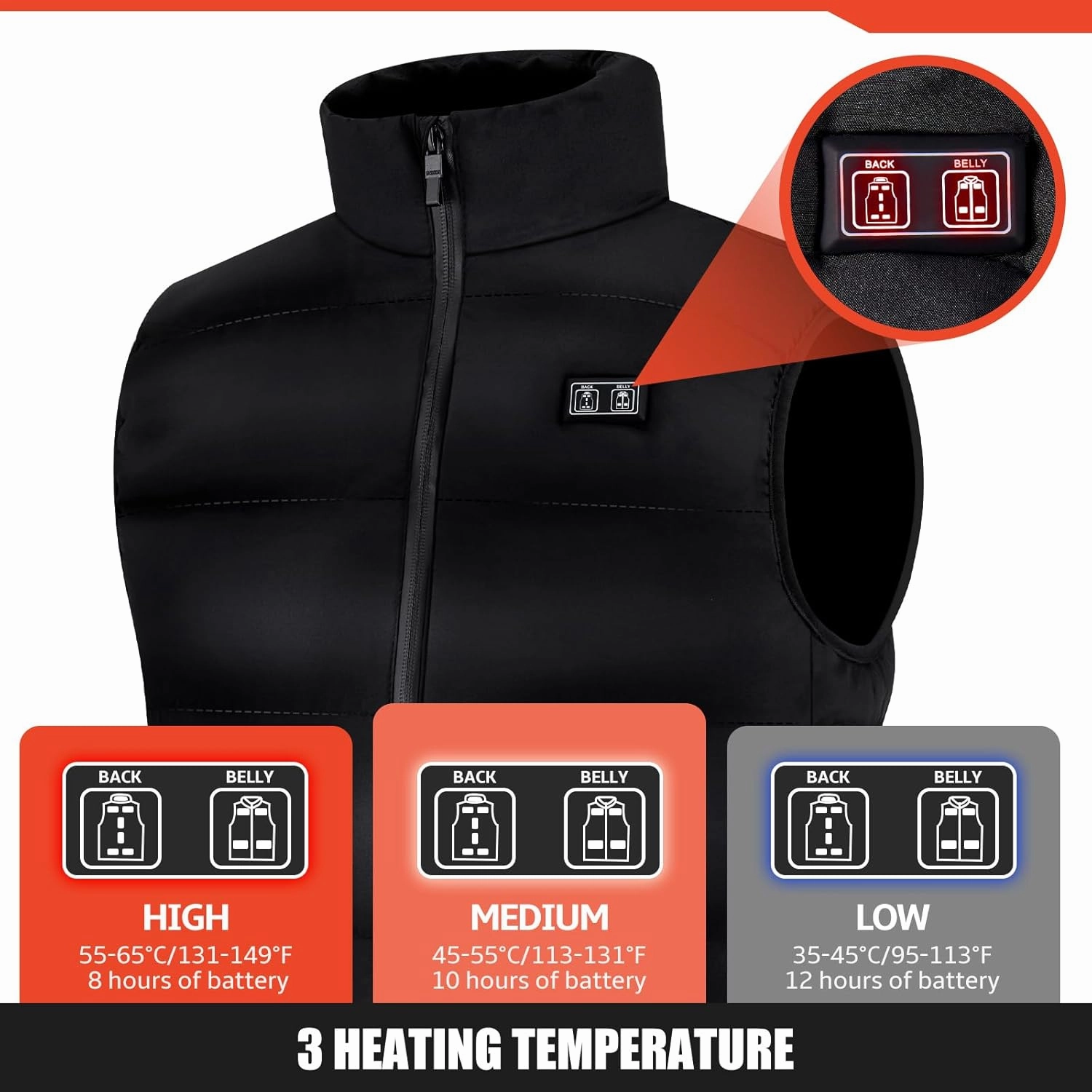 Heated Vest for Men Women, Lightweight Heated Jacket Electric Heated Vest with Battery Pack Included 16000mAh