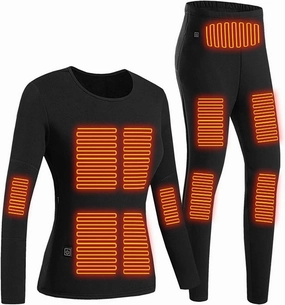 Heated Warm Underwear for Men Women 22 Zone Heating Pad USB Thermal Soft Trousers Top (Batteries Not Included)(Male Gray,M-Medium)