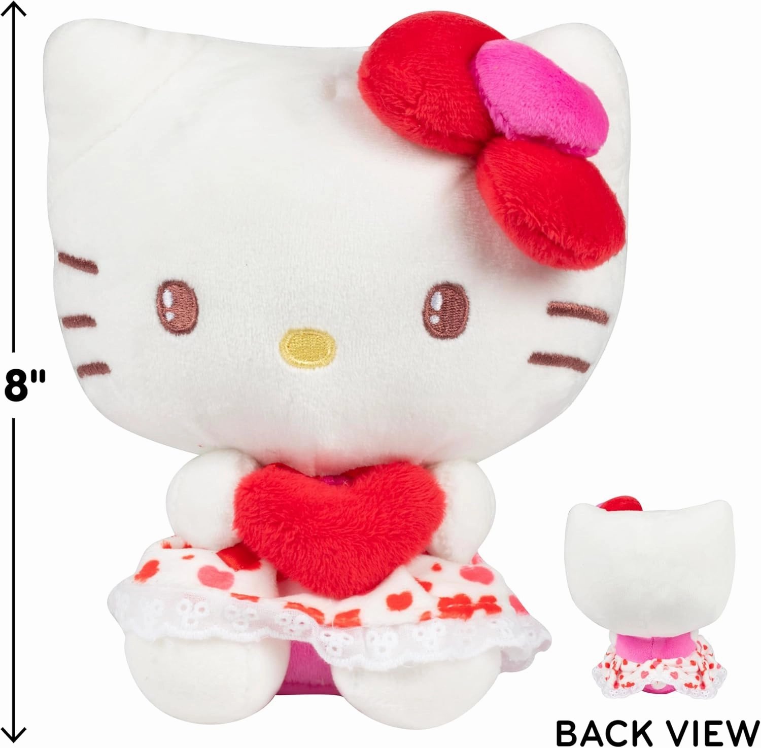 Hello Kitty and Friends 8" Plush w/Heart Accessory - 2025 Limited Edition Officially Licensed Sanrio - Cute Soft Doll Stuffed Animal Toy - Gift for Kids, Girls, Boys, Girlfriend, Mother, Mom