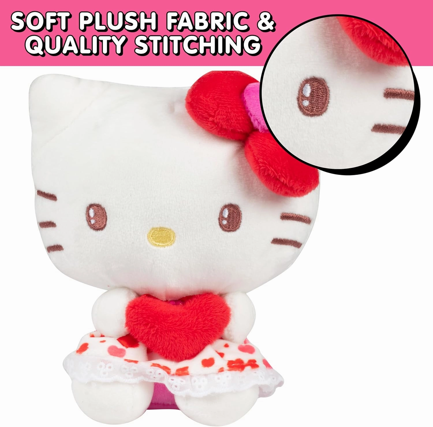 Hello Kitty and Friends 8" Plush w/Heart Accessory - 2025 Limited Edition Officially Licensed Sanrio - Cute Soft Doll Stuffed Animal Toy - Gift for Kids, Girls, Boys, Girlfriend, Mother, Mom