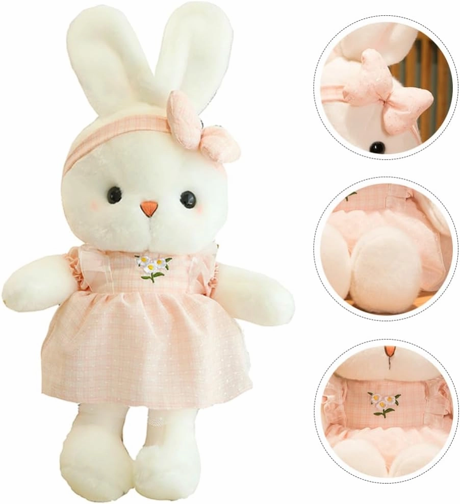 Hemoton Cute Plush Bunny Soft Stuffed Animal Bunny Rabbit Plush Toy for Baby Girls 16 inch