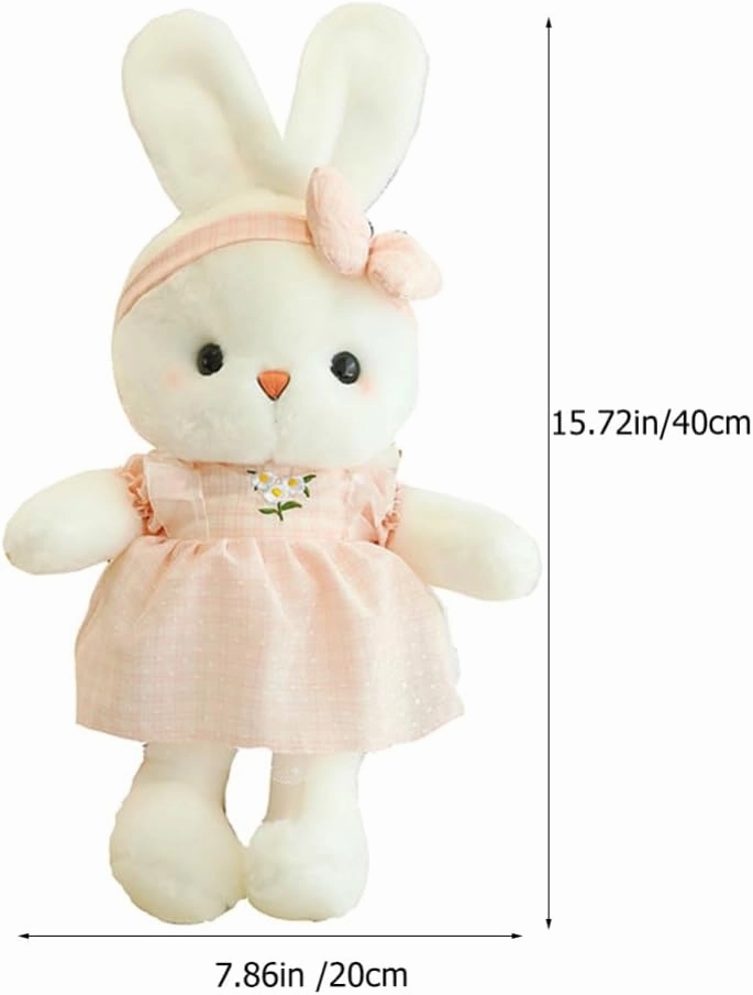 Hemoton Cute Plush Bunny Soft Stuffed Animal Bunny Rabbit Plush Toy for Baby Girls 16 inch