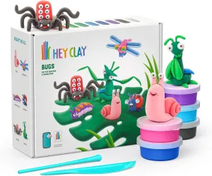 HEY CLAY Bugs Set Air Dry Clay Kit 15 cans and Sculpting Tools with Fun Interactive Instructions App