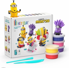 HEY CLAY Despicable Me Minions 15 Cans Set - Colourful Modelling Kids Air-Dry Clay Set 15 Cans with Sculpting Tools and Fun Interactive Instructions
