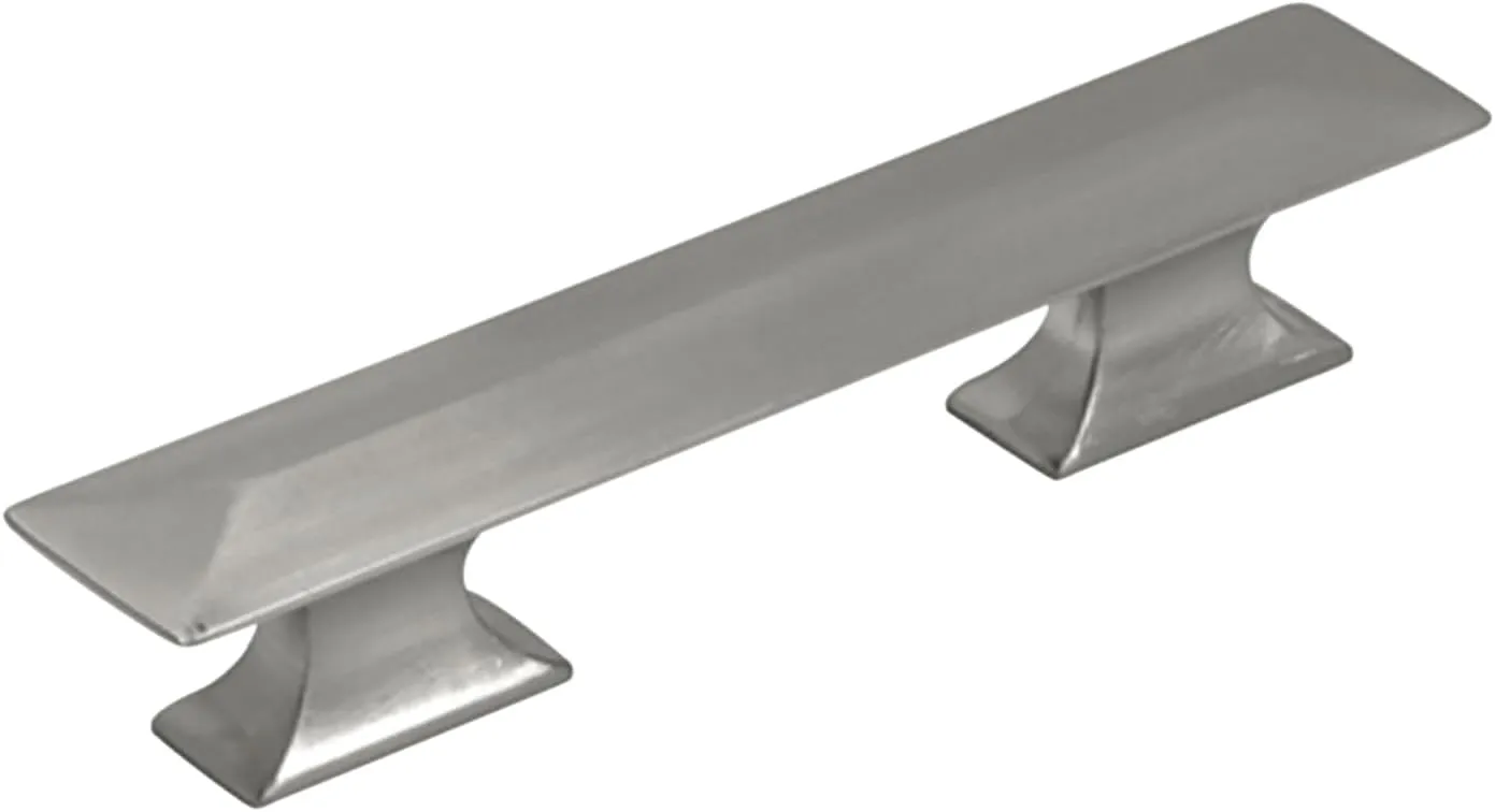 Hickory Hardware 10 Pack Solid Core Kitchen Cabinet Pulls, Luxury Cabinet Handles, Hardware for Doors & Dresser Drawers, 3 Inch & 3-3/4 Inch (96mm) Hole Center, Satin Nickel, Bungalow Collection