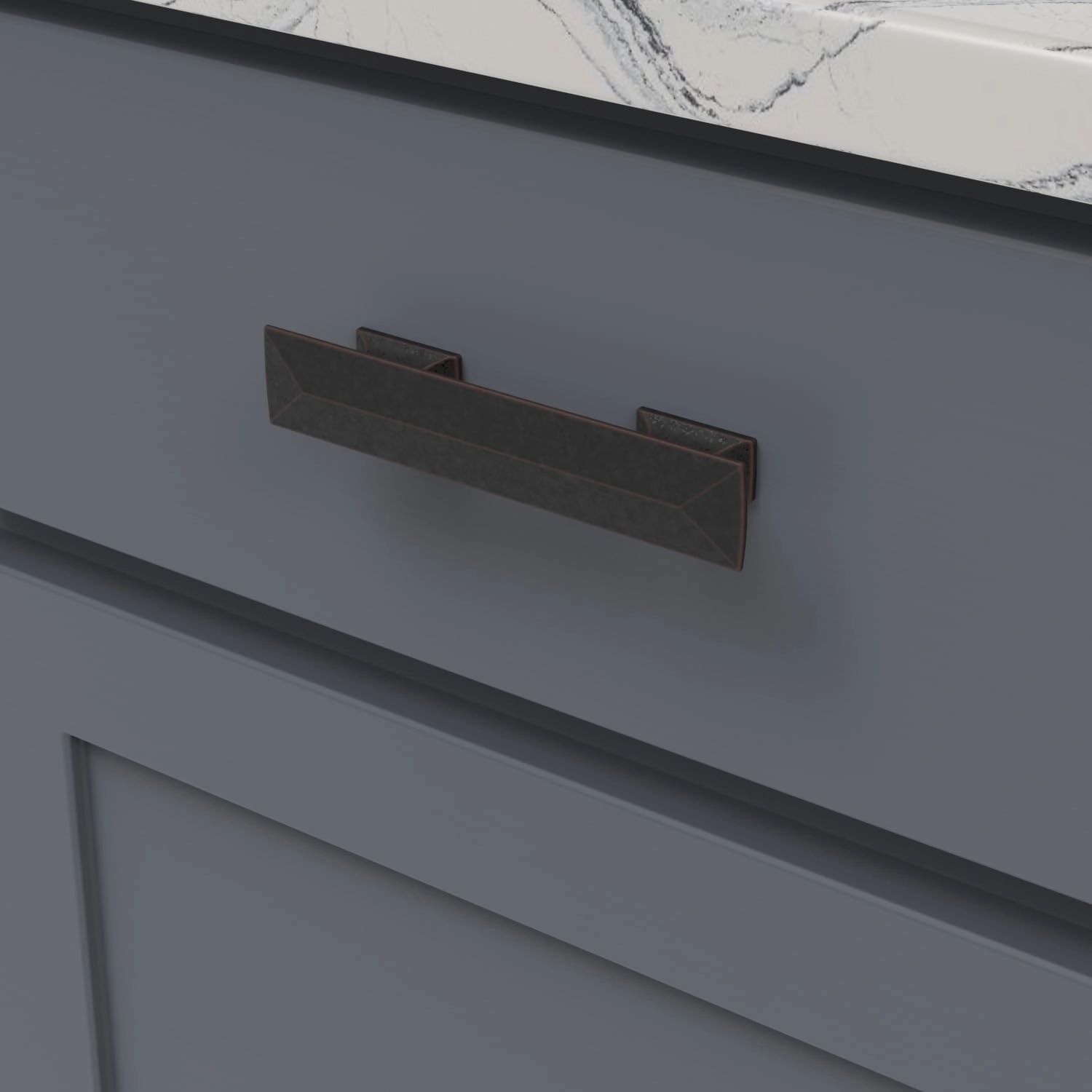 Hickory Hardware 10 Pack Solid Core Kitchen Cabinet Pulls, Luxury Cabinet Handles, Doors & Dresser Drawers, 3 Inch & 3-3/4 Inch (96mm) Hole Center, Oil-Rubbed Bronze Highlighted, Bungalow Collection