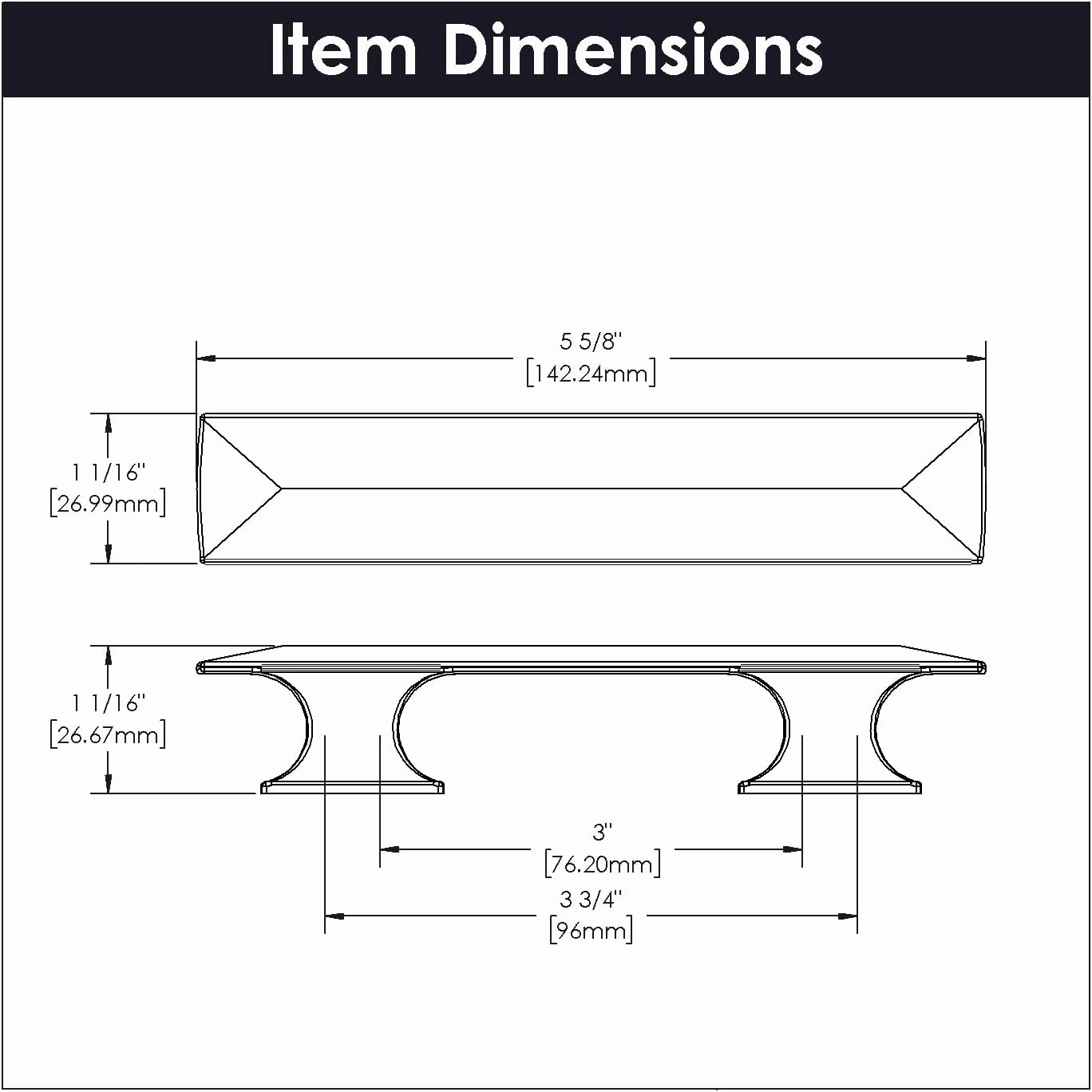 Hickory Hardware 10 Pack Solid Core Kitchen Cabinet Pulls, Luxury Cabinet Handles, Doors & Dresser Drawers, 3 Inch & 3-3/4 Inch (96mm) Hole Center, Oil-Rubbed Bronze Highlighted, Bungalow Collection