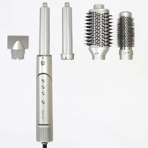 High Speed Hair Dryer Brush 5 in 1, Foldable Hot Air Brush, 110000RPM Professional Blow Dryer Brush 1200W with Negative Ionic for Quick Drying Curling Wavy Volumizing Straightening Styling