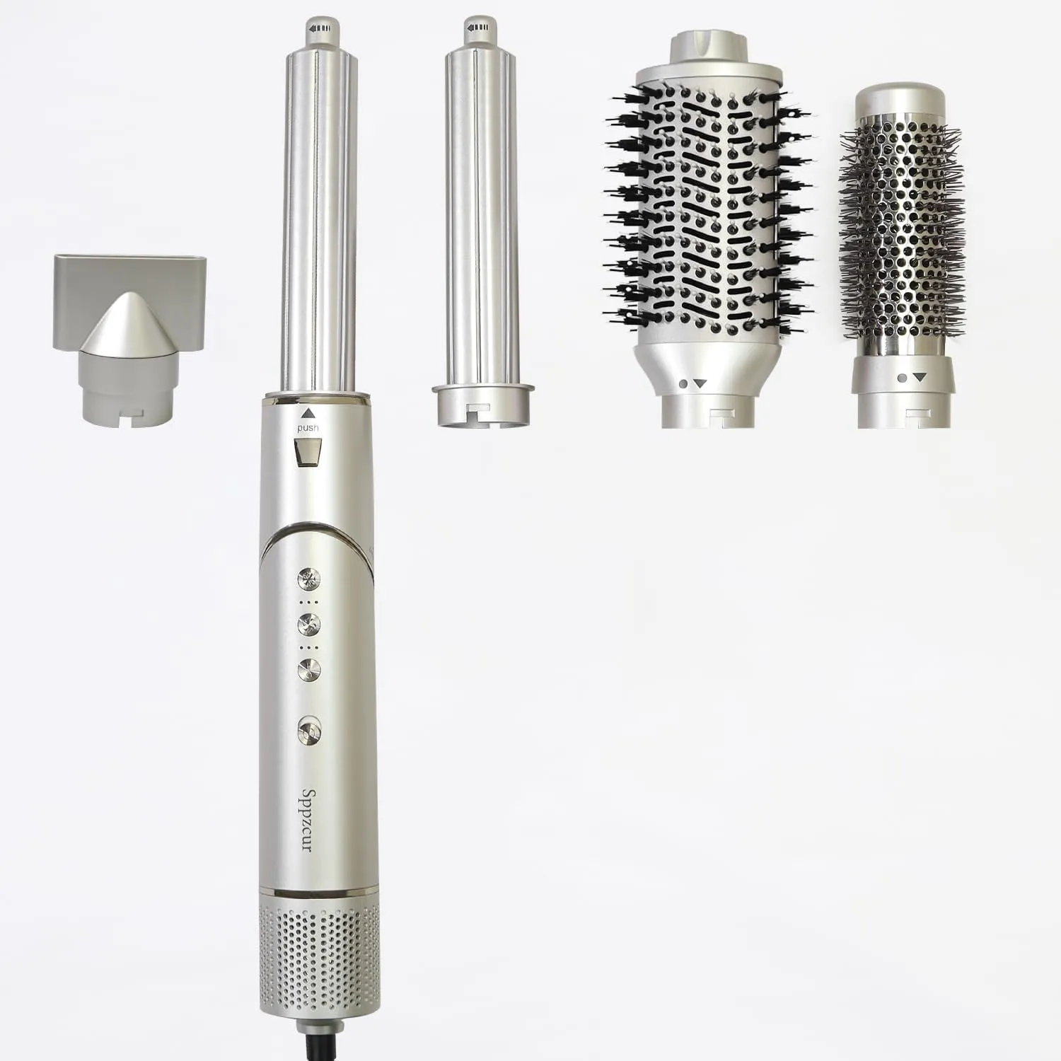 High Speed Hair Dryer Brush 5 in 1, Foldable Hot Air Brush, 110000RPM Professional Blow Dryer Brush 1200W with Negative Ionic for Quick Drying Curling Wavy Volumizing Straightening Styling