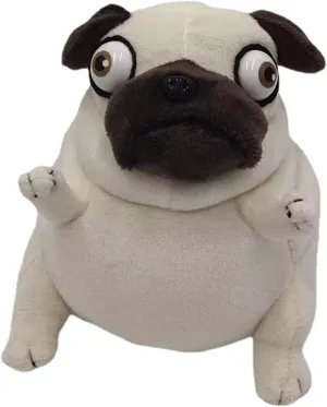 Hilarious Pug Stuffed Animal - 6" Funny Ugly Cute Pug Dog Plush Toy, Weirdo Stuffed Animal Pug Plushies for Kids Boys Adults Valentines Birthdays Gift…