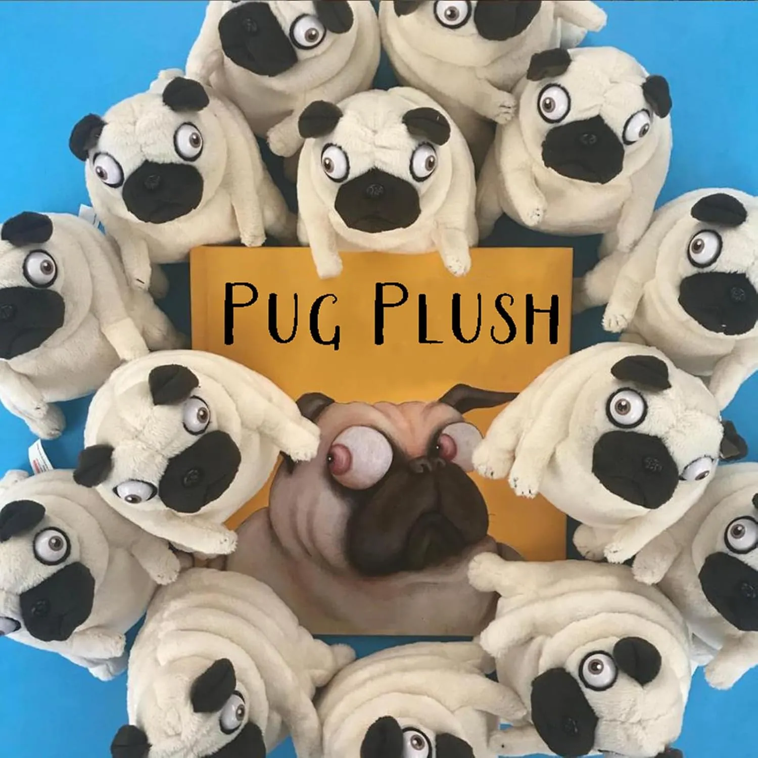Hilarious Pug Stuffed Animal - 6" Funny Ugly Cute Pug Dog Plush Toy, Weirdo Stuffed Animal Pug Plushies for Kids Boys Adults Valentines Birthdays Gift…