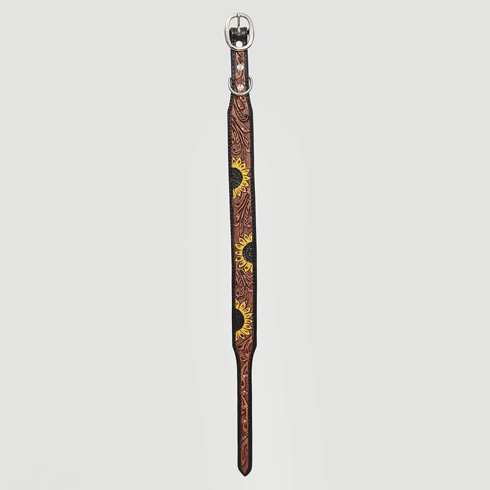 HILASON Tan Small Strong Genuine Leather Dog Collar Painted Small | Dog Collar | Leather Dog Collar | Painted Dog Collar