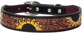 HILASON Tan Small Strong Genuine Leather Dog Collar Painted Small | Dog Collar | Leather Dog Collar | Painted Dog Collar
