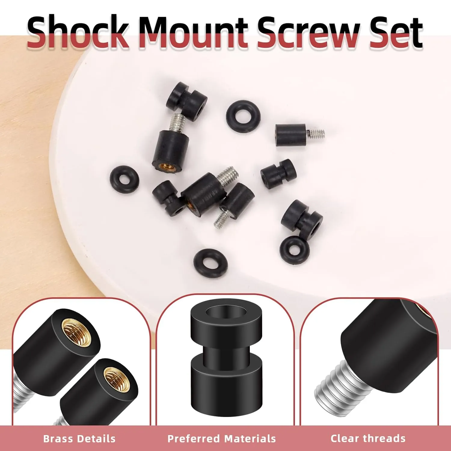 Hilitchi 24Pcs M2 M3 Anti-Vibration Standoff Fixed Screws Flight Controller Shock Mount Screw Rubber Studs Shock Absorber Rubber Isolator Mounts Rubber Damper Balls Rubber Washer Rings
