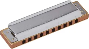 Hohner 1896BX Marine Band Tuned to Key of C Harmonica with 0.9mm Brass Reedplates, Single Laquered Pearwood Comb, and Arched Stainless Steel Covers