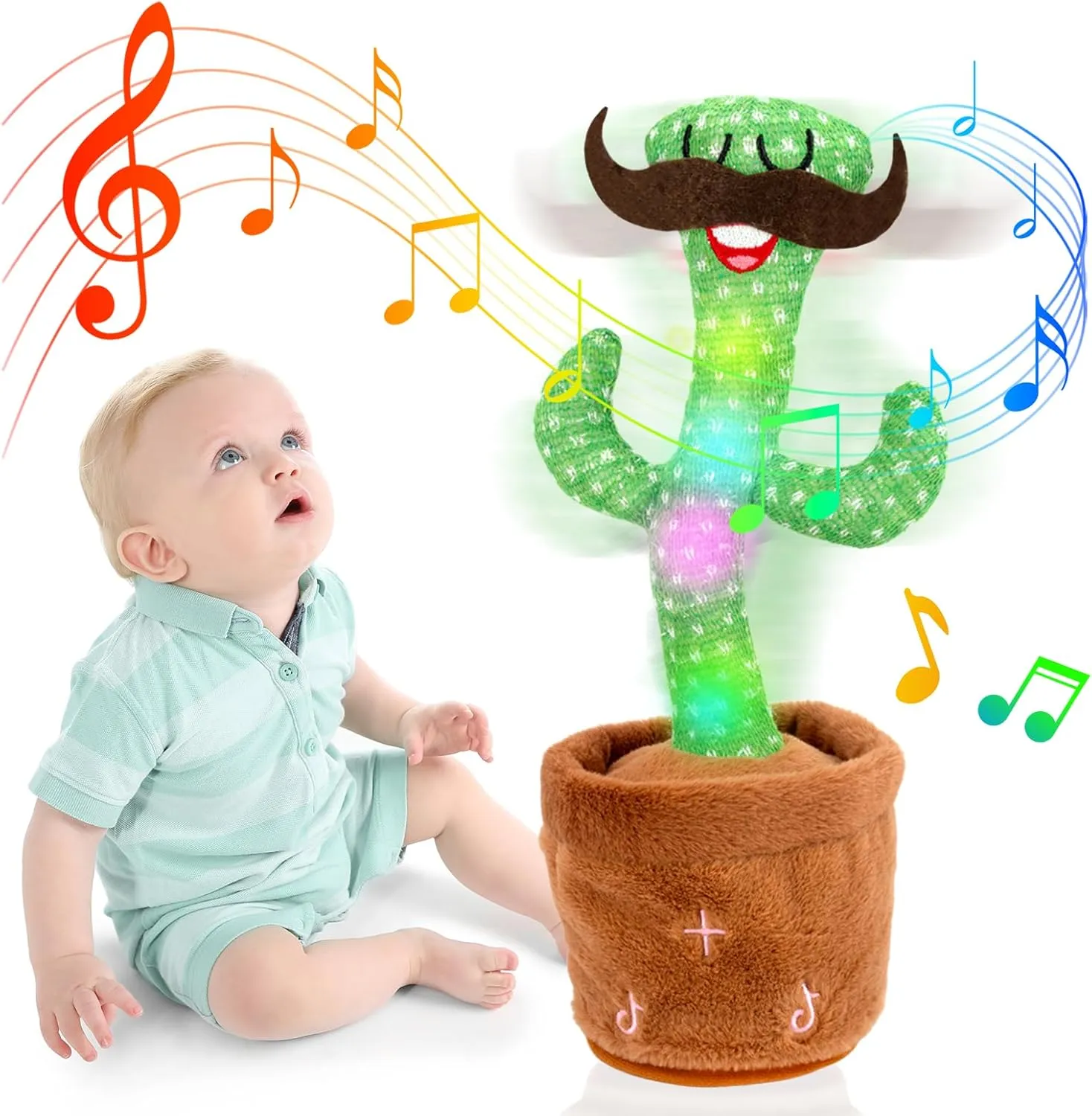 Homily Dancing Talking Cactus Toys for Baby Toys, Singing Mimicking Recording Repeating What You Say of Boys Girls -Volume Control