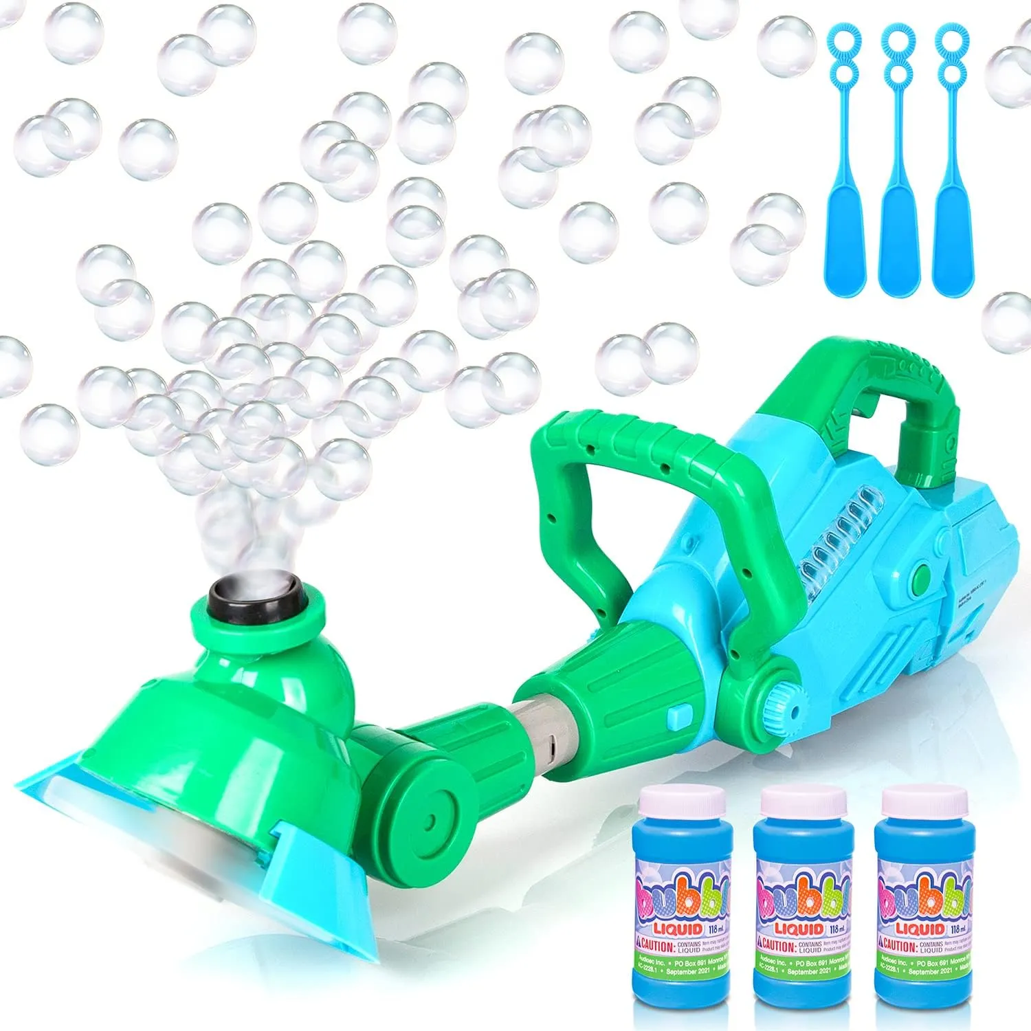 Hoopi Weed Wacker Bubble Machine for Kids - Electronic Weed Eater Toy with Bubble Solution Included, Grass Trimmer Toy with Lights & Sounds, Outdoor Bubble Toy Gifts for Toddlers 3 4 5