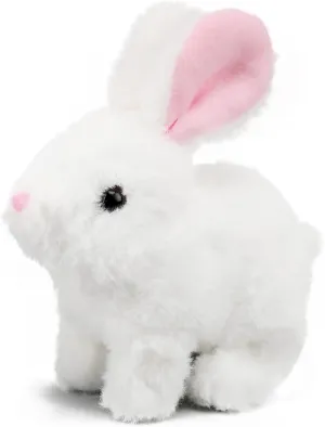 Hopping Walking Bunby Realistic Bunny Toy Rabbit Toy with Sounds, Wiggling Ears, Twitching Mouth and Nose, Educational Interactive Bunny Bunbi Toy for Baby