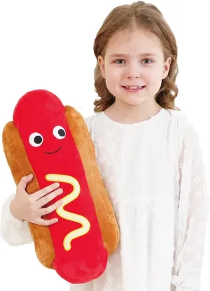Hot Dog Plush Toy Pillow Hotdog Stuffed Pillow Funny Throw Pillows 17.7 inch Soft Food plushies Gift for Children