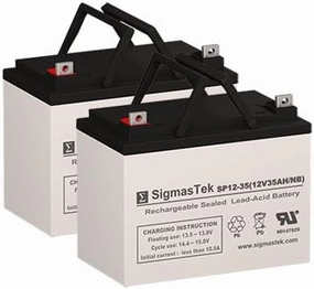 Hoveround MPV5 Wheelchair Battery Replacement Set by SigmasTek - 2 x 12 Volt 35AH