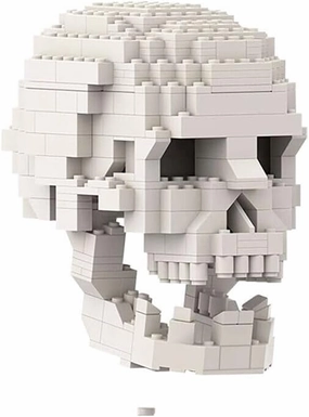 Human Skull with Brain Model Sculpture Building Kit 410 Pieces MOC Build for Age 18 