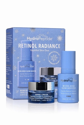 HydroPeptide :: Retinol Radiance Youthful Skin Duo Travel Set: Nimni Collagen Cream (0.17 oz) & Micro-Dose Glow Booster Retinol Serum (0.34 oz)