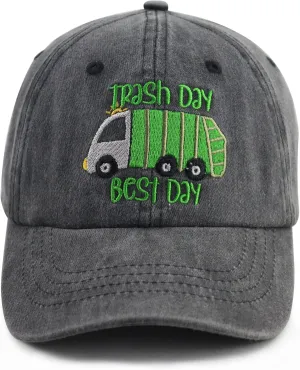 I Love Trash Garbage Trucks Youth Adjustable Mesh Hats Baseball Trucker Cap for Boys and Girls