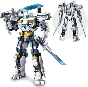 Ice Warrior Mech Building Set, Cool City Protector Battle Model for Adults Boys 8 , Creative Action Robot Gifts Perfect for Christmas Birthday (561 Pcs)