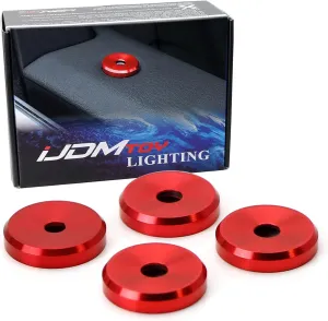iJDMTOY 4pcs Sports Red Aluminum Decorative Door Lock Indicator Light Cap Covers Compatible with Porsche Cayenne Panamera Macan
