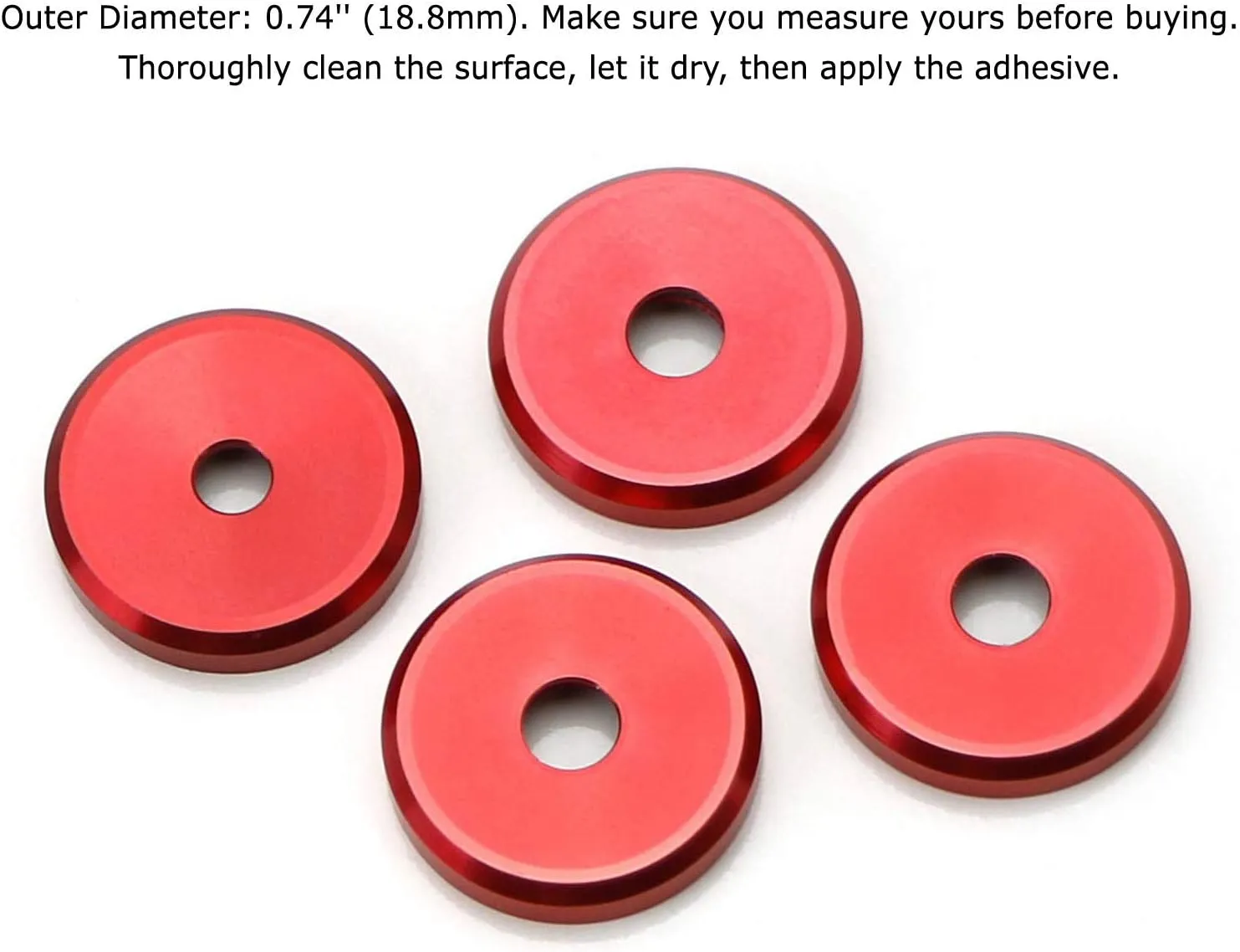 iJDMTOY 4pcs Sports Red Aluminum Decorative Door Lock Indicator Light Cap Covers Compatible with Porsche Cayenne Panamera Macan