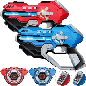 IJO Laser Tag Guns Set of 2 Laser Tag with Digital LED Score Display Vests for Teens, Family and Adults Fun,Birthday Gift Toys for Kids Ages 6 7 8 9 10 11 12 Year Old Boy & Girls