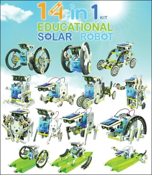 INCORPORATED 14-in-1 Educational Solar Robot Kit - Robotics Science Fundamentals Kit for Children, Ages 3 