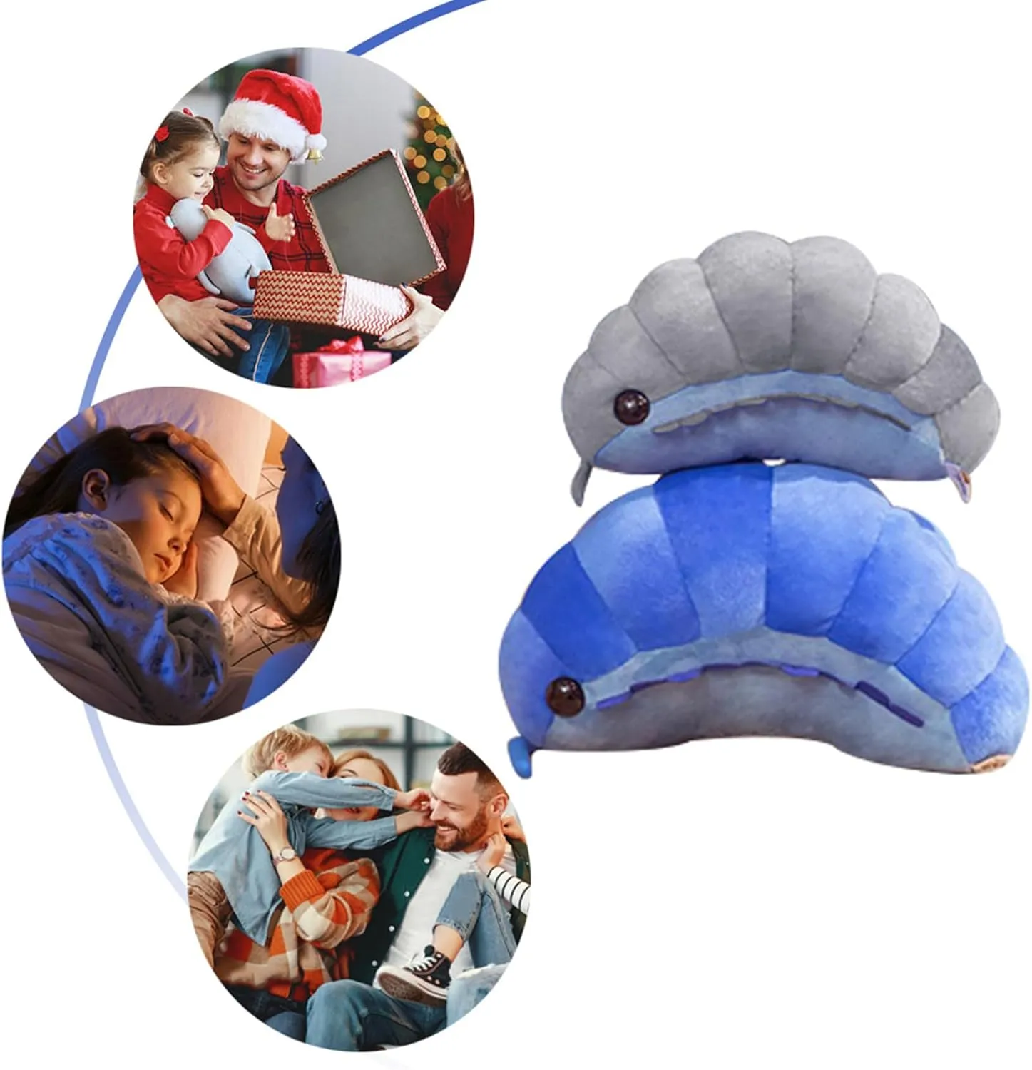Insect Plush Toys 19-Inch Pill Bug Stuffed Soft Animals Pillow Plushie Cushion Insect Isopod Doll Kids Toys Girls Boys Gifts