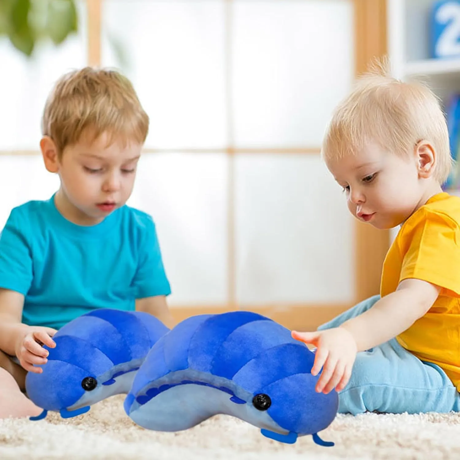 Insect Plush Toys 19-Inch Pill Bug Stuffed Soft Animals Pillow Plushie Cushion Insect Isopod Doll Kids Toys Girls Boys Gifts