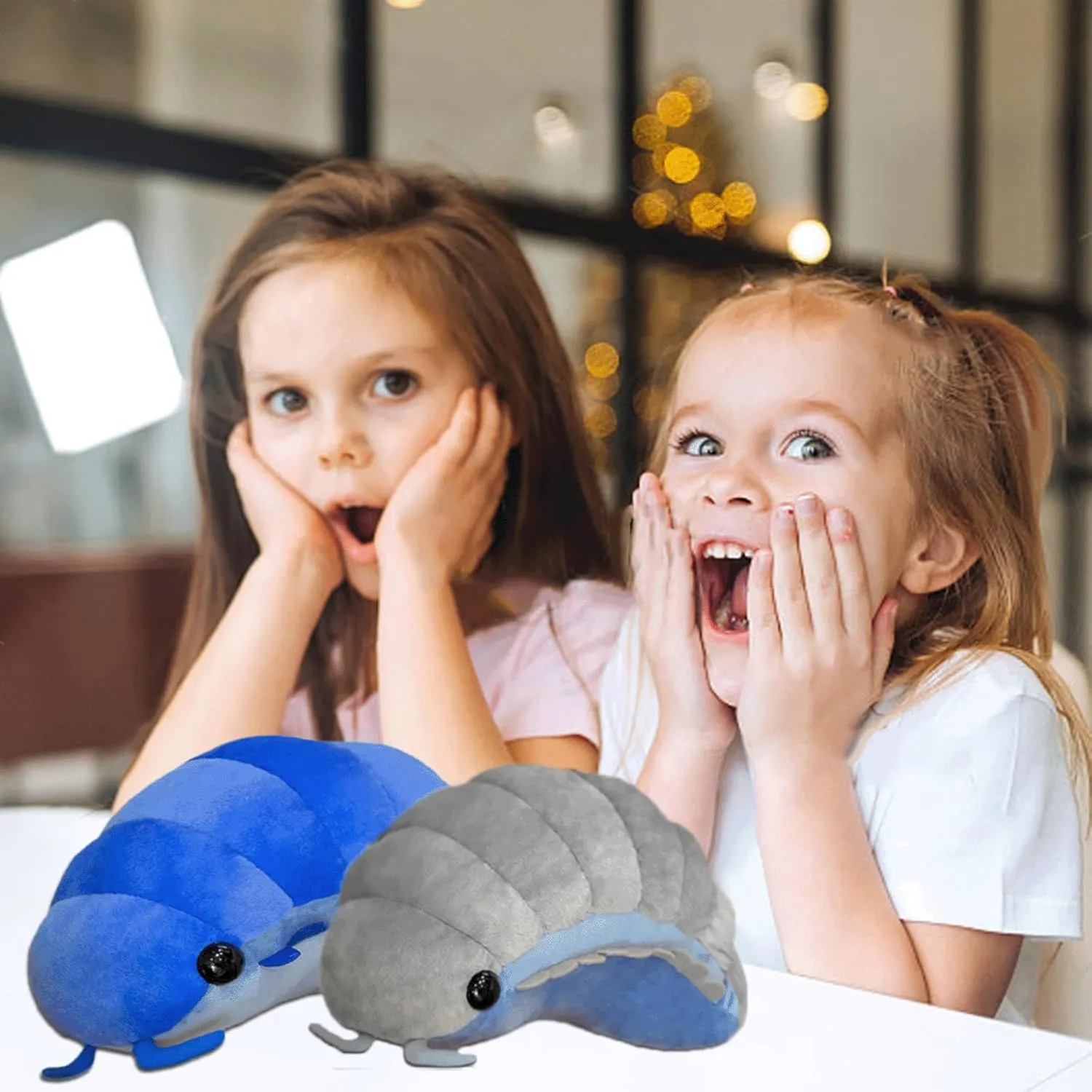 Insect Plush Toys 19-Inch Pill Bug Stuffed Soft Animals Pillow Plushie Cushion Insect Isopod Doll Kids Toys Girls Boys Gifts