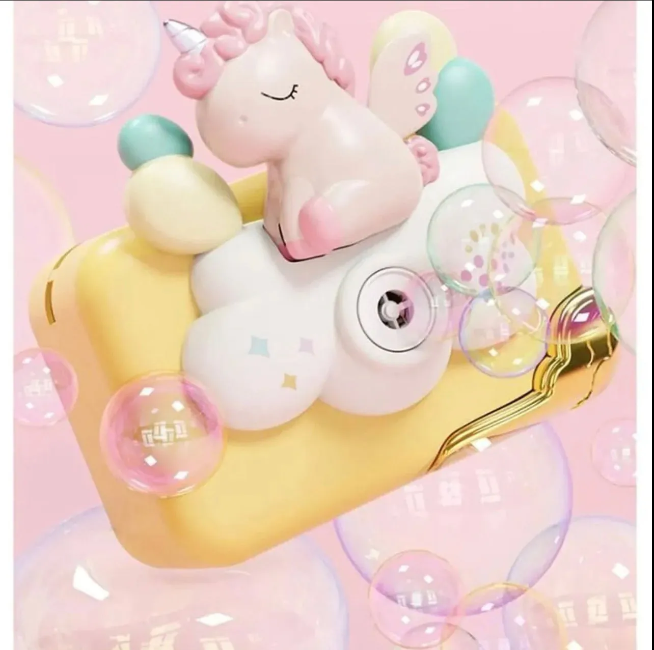 Interactive Bubble Camera Toy for Kids with Light and Music