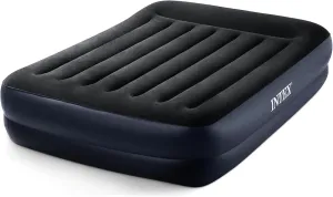 Intex 64123ED Dura-Beam Plus Pillow Rest Fiber-Tech – Queen Size – Built-in Electric Pump – 16.5in Bed Height – 600lb Weight Capacity