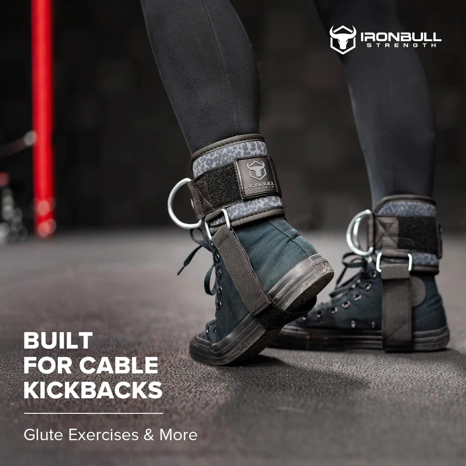 Iron Bull Strength Women's Kickback Ankle Strap for Cable Machines & Resistance Bands: Gym & Home Workout Cuff Attachment for Leg Extensions, Kickbacks, Hip Abductors - Booty Exercises