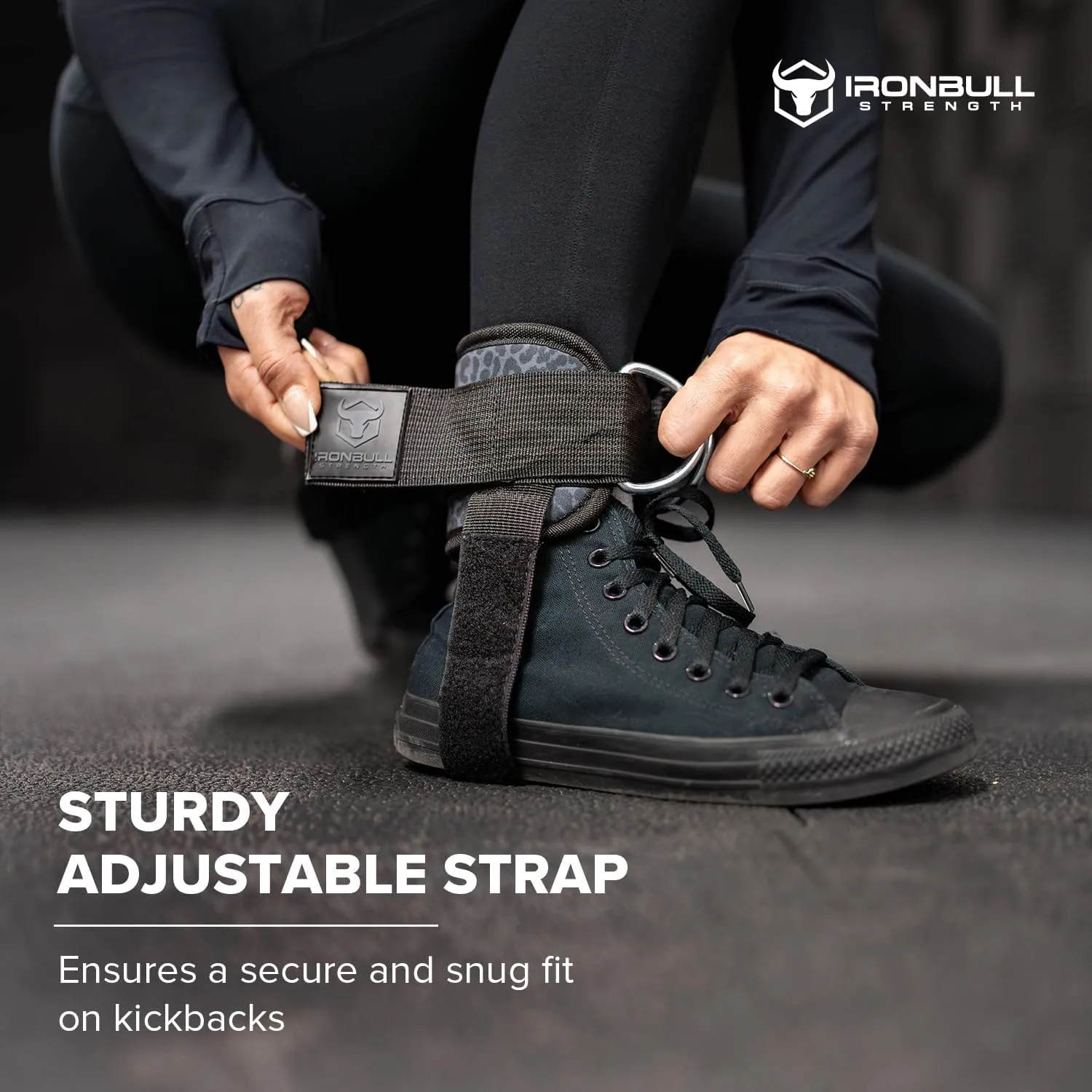 Iron Bull Strength Women's Kickback Ankle Strap for Cable Machines & Resistance Bands: Gym & Home Workout Cuff Attachment for Leg Extensions, Kickbacks, Hip Abductors - Booty Exercises