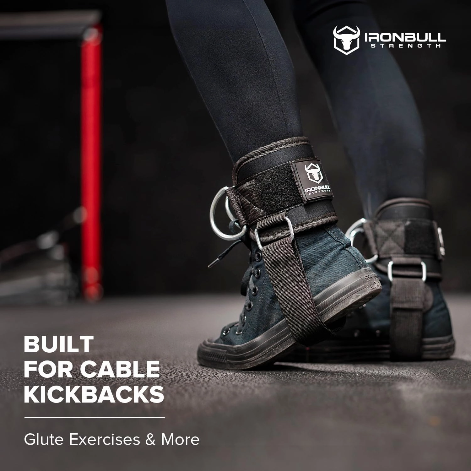 Iron Bull Strength Women's Kickback Ankle Strap for Cable Machines & Resistance Bands: Gym & Home Workout Cuff Attachment for Leg Extensions, Kickbacks, Hip Abductors - Booty Exercises