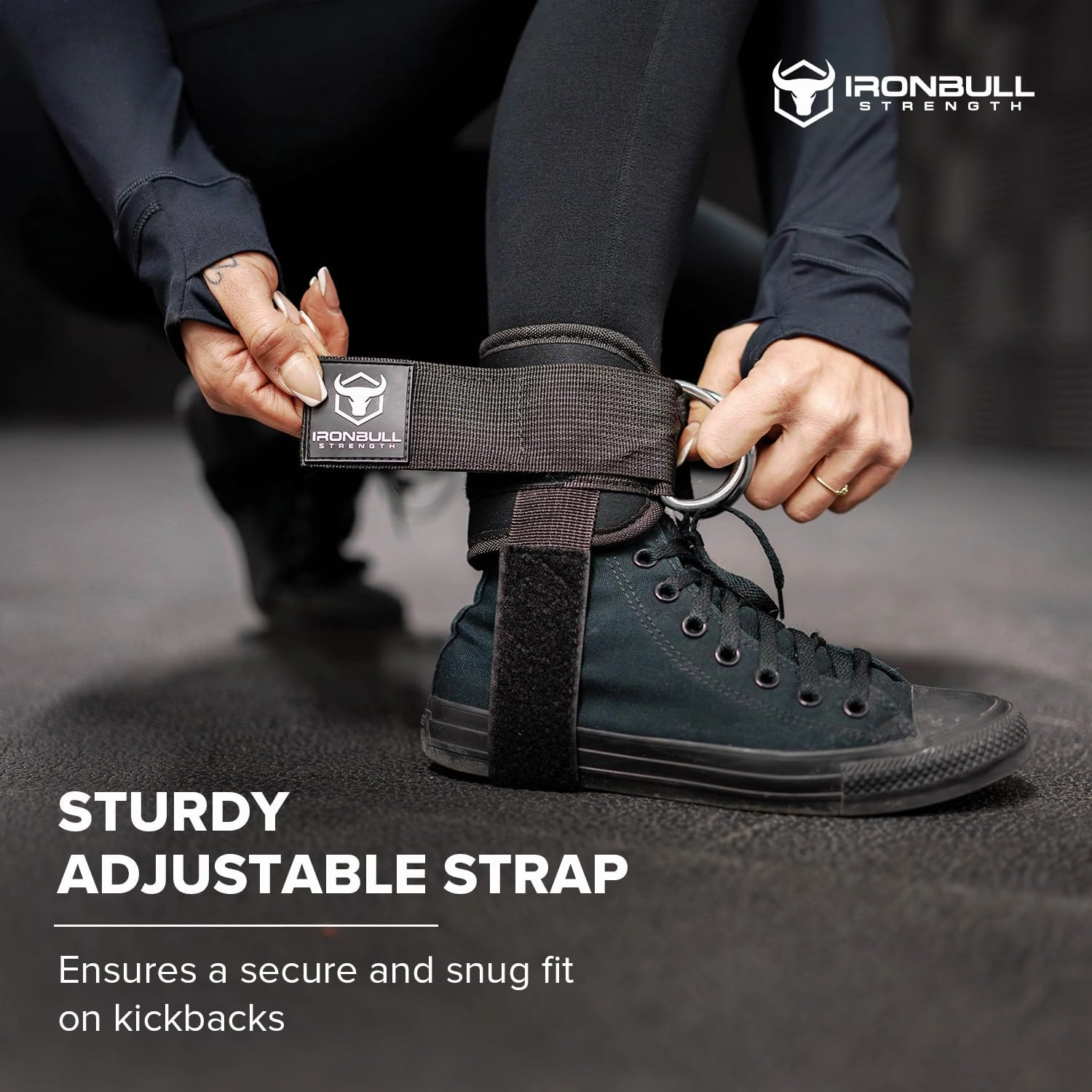 Iron Bull Strength Women's Kickback Ankle Strap for Cable Machines & Resistance Bands: Gym & Home Workout Cuff Attachment for Leg Extensions, Kickbacks, Hip Abductors - Booty Exercises