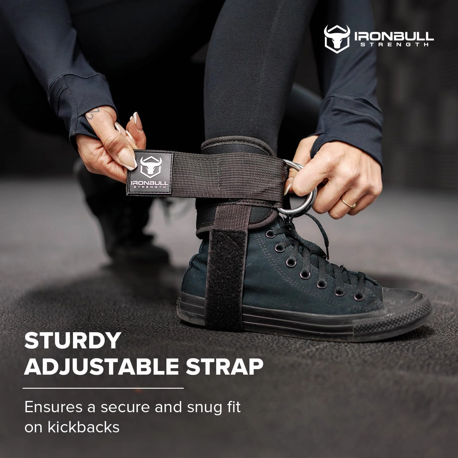 Iron Bull Strength Women's Kickback Ankle Strap for Cable Machines & Resistance Bands: Gym & Home Workout Cuff Attachment for Leg Extensions, Kickbacks, Hip Abductors - Booty Exercises