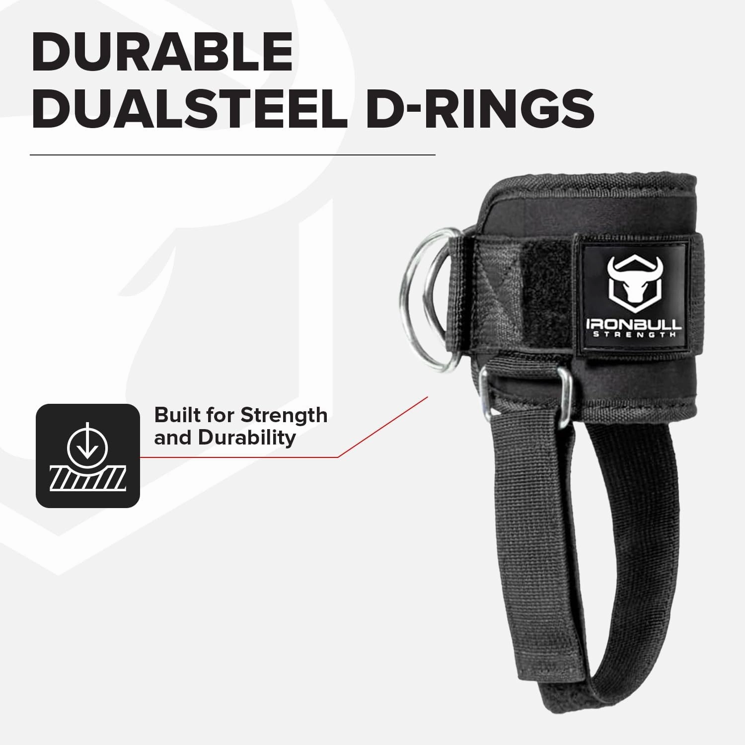Iron Bull Strength Women's Kickback Ankle Strap for Cable Machines & Resistance Bands: Gym & Home Workout Cuff Attachment for Leg Extensions, Kickbacks, Hip Abductors - Booty Exercises