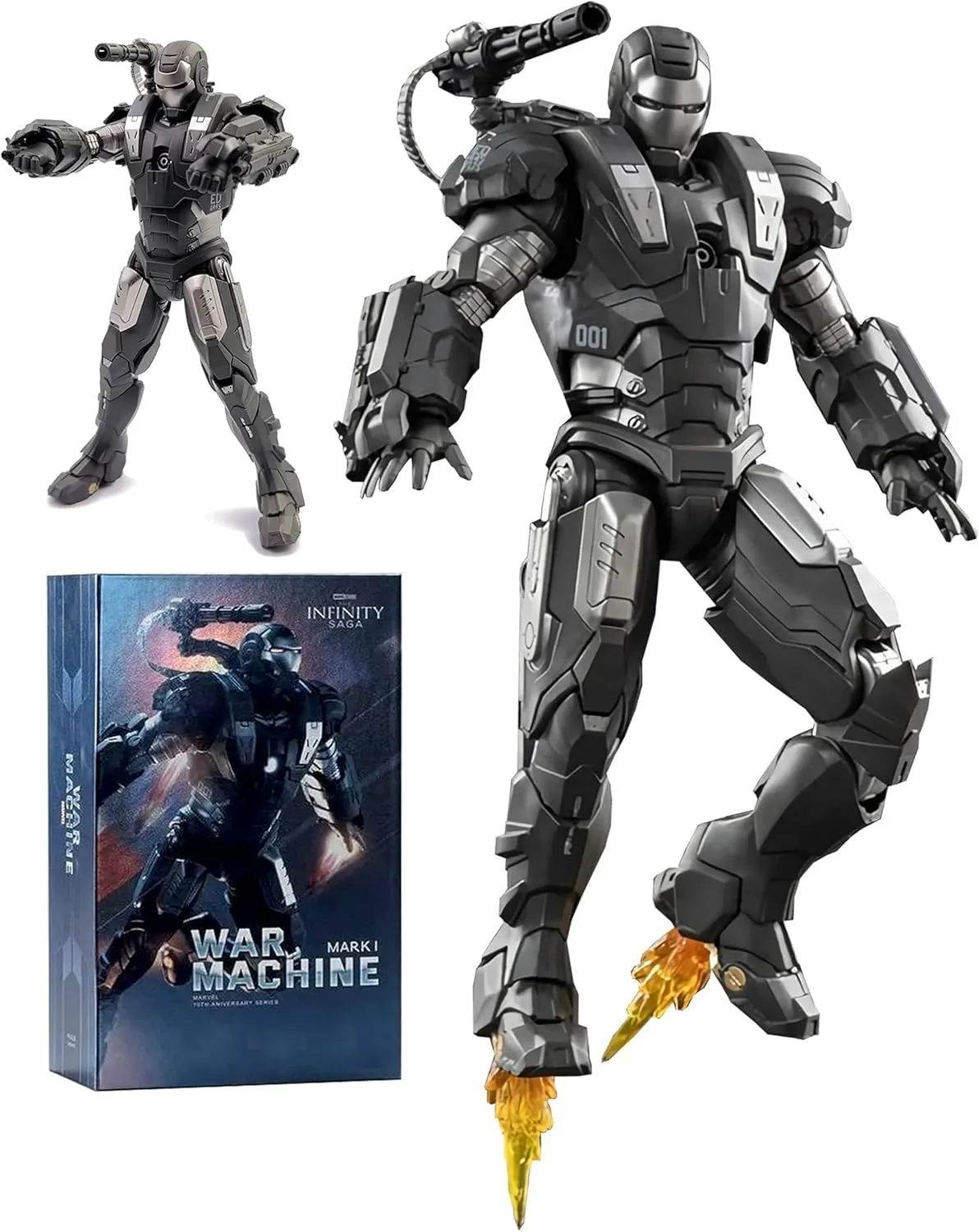 Ironman Action Figures Ultimate Set 2 Pack Toys,7 inch War Machine MK1 & Mark 46 with Lots of Accessories Collectible Statue Playset(WM1 & MK46)