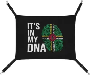 It's in My DNA Dominica Flag Hanging Cat Bed Soft Breathable Pet Hammock for Cage Pet Sleeper for Kitten Ferret Puppy Rabbit