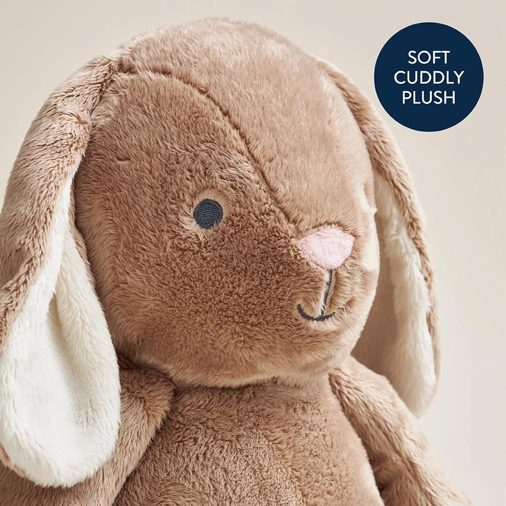 Itzy Ritzy Baby Plush Toy – Soft Stuffed Animal for Babies & Kids – Sensory Ribbons & Textured Fabrics for Tactile Play – Cozy & Cuddly Companion for Newborns & Up (Taupe Bunny)